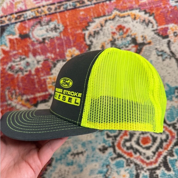 Ford Power Stroke Diesel Black and Neon Green Cap - Picture 4 of 5